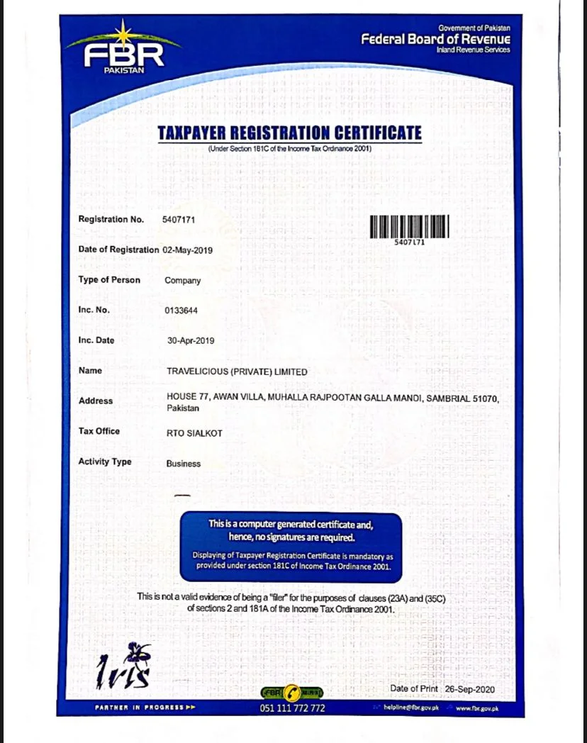 Travelicious Certificate